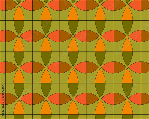 In circle shapes filled with various colors pattern.