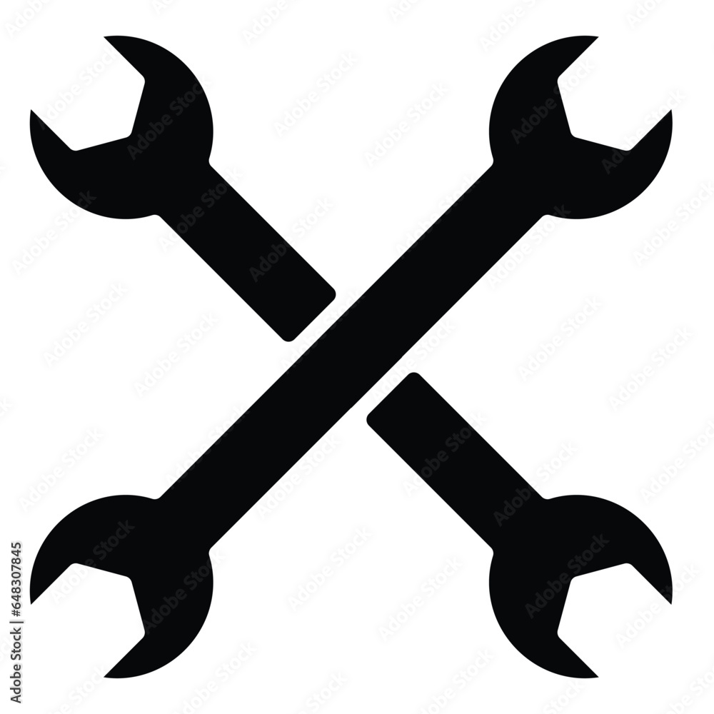 Crossing open ended wrench icon Crossing open ended wrench icon