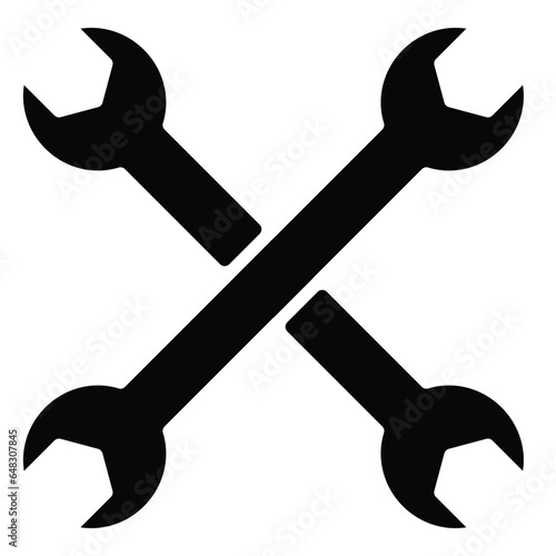 Crossing open ended wrench icon