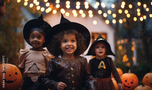 children in Halloween costume