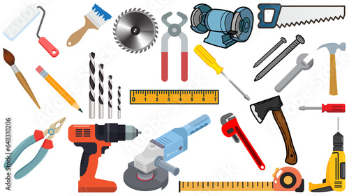 DIY Tools Background Home Improvement Do it yourself, Building Repairing your home and garden with tools perfect Craftsmanship