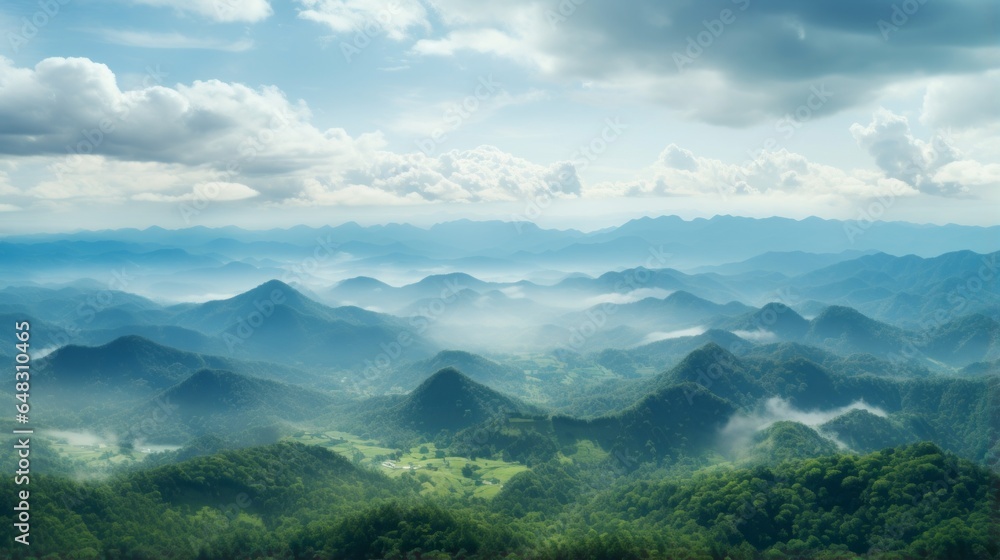 Nature background - a breathtaking bird's eye view of a majestic mountain range