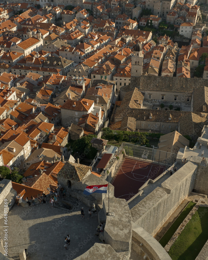 Aerial shot of Dubrovnik old town, Croatia