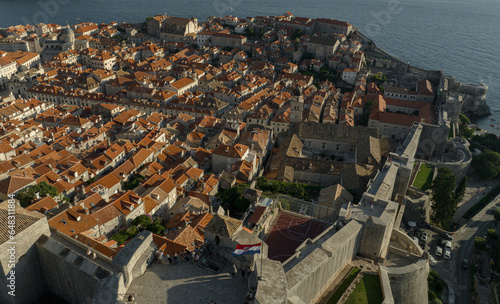 Aerial shot of Dubrovnik old town, Croatia