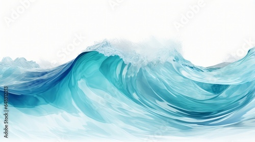Nature background - a vibrant blue wave painting on a serene white background