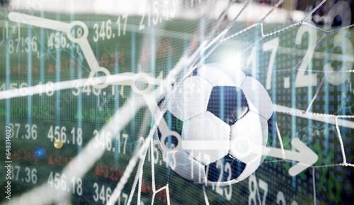 Online statistics for football game, player with ball