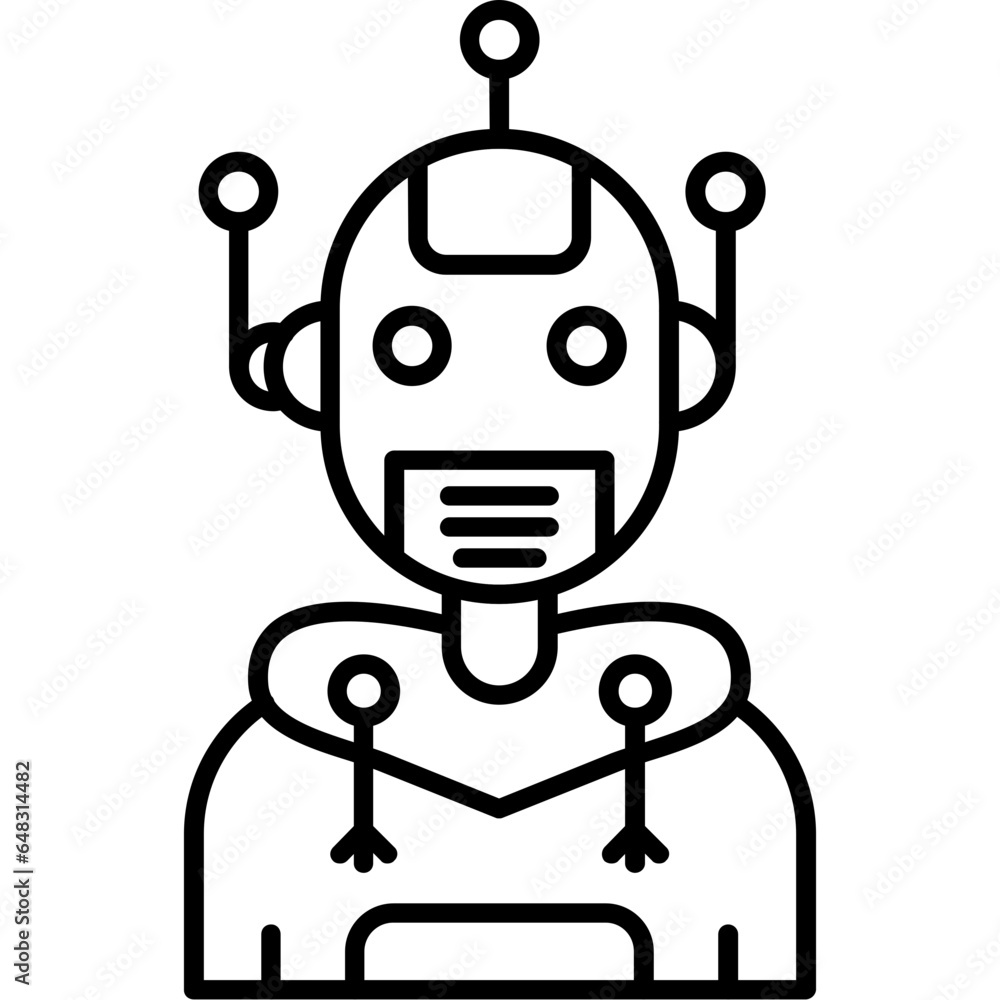 Robot Teenage Boy Icon Robot Teenage Boy Icon
