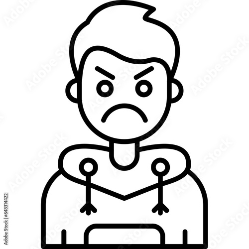 Angry Teenage Boy Icon