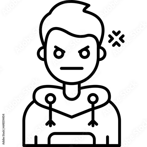 Angry Teenage Boy Icon