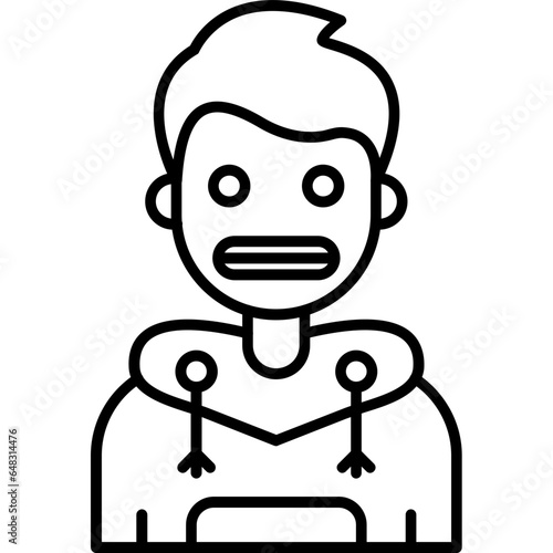 Shocked Teenage Boy Icon