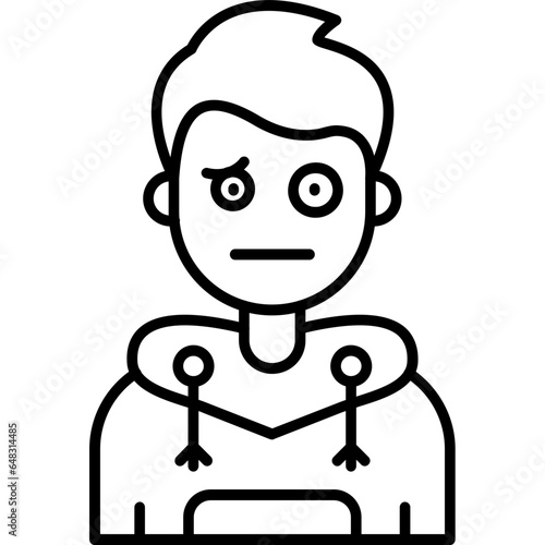 Confused Teenage Boy Icon