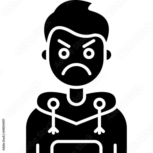 Angry Teenage Boy Icon