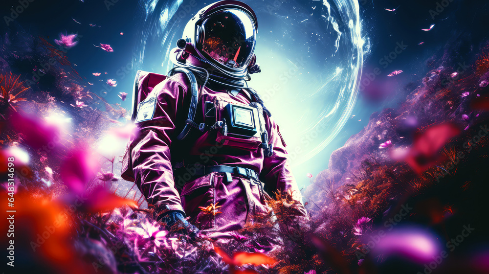 Cosmic Voyager: An Astronaut's Journey in the Vastness of Space as Depicted by Generative AI