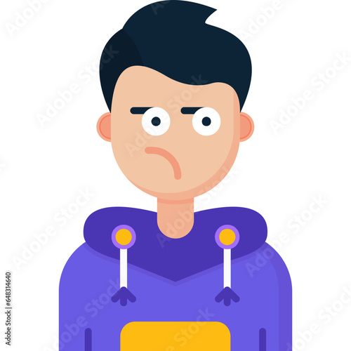 Suspicious Teenage Boy Icon