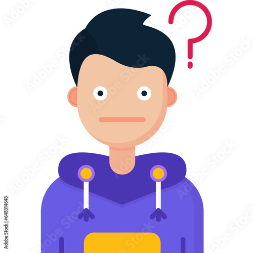 Thinking Teenage Boy Icon