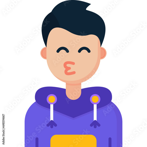 Kiss Teenage Boy Icon