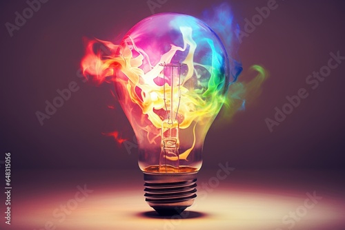 Lighting the Canvas: Colorful Light Bulb Splash