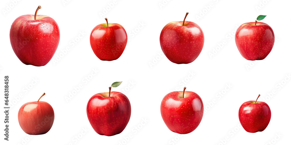 Png Set Red apple on a transparent background Png Set Red apple on a transparent background