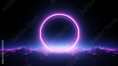 3d render abstract background cosmic landscape round