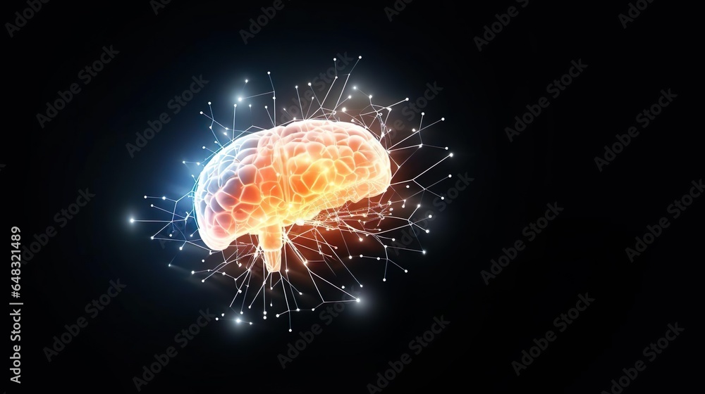 Abstract human brain Artificial intelligence techno