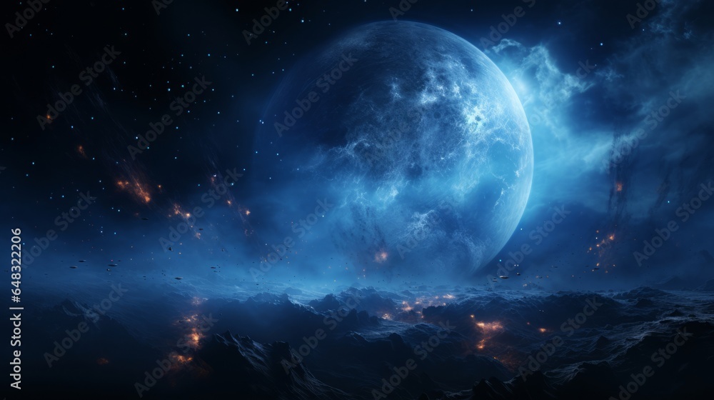 Fototapeta premium 宇宙惑星の大地,Generative AI AI画像