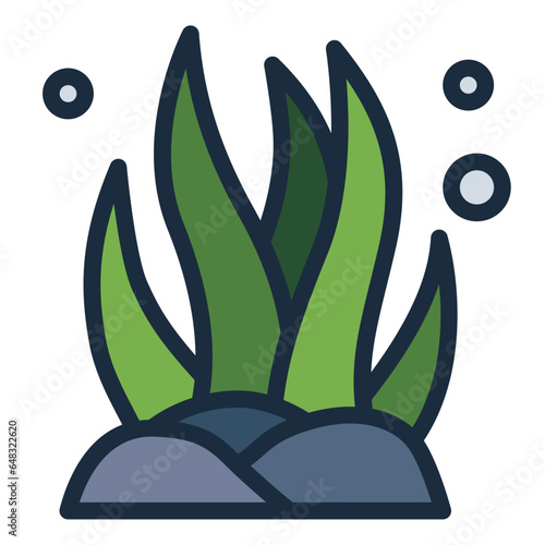 Seaweed filled line icon