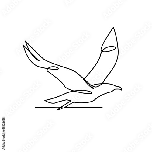 Seagull single line icon design illustration template