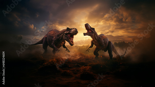 Wallpaper - Dinosaur battle © ZipArt
