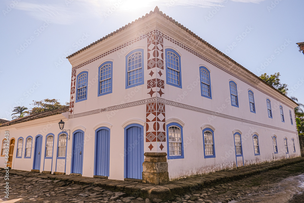 Street of historical center in Paraty, Rio de Janeiro, Brazil. Paraty is a preserved Portuguese colonial and Brazilian Imperial municipality Street of historical center in Paraty, Rio de Janeiro, Brazil. Paraty is a preserved Portuguese colonial and Brazilian Imperial municipality