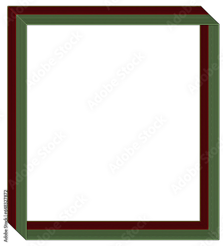 green wooden frame 3d