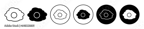 omelet icon. Morning breakfast rich in protein egg yolk albumen symbol. Healthy diet food vector.