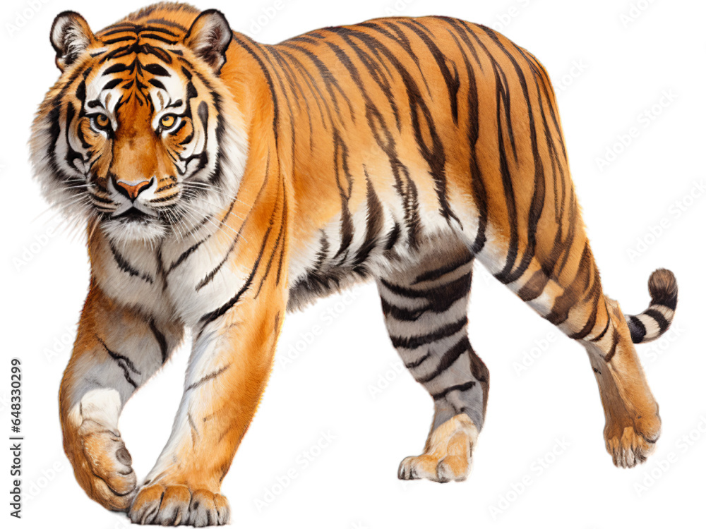 Bengal Tiger Stalking Transparently