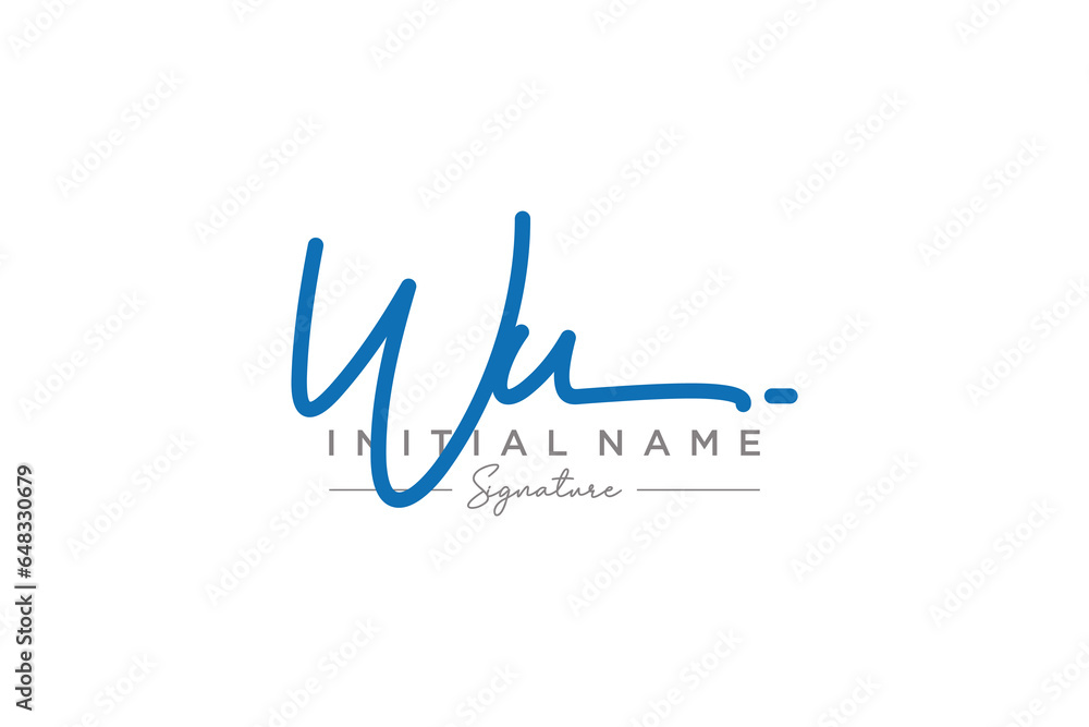 Initial WU signature logo template vector. Hand drawn Calligraphy lettering Vector illustration.