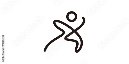 logo design inspired by running athletes made in a minimalist line style.