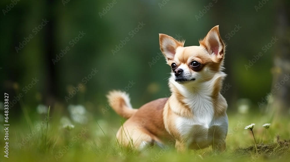 playful chihuahua on the grass