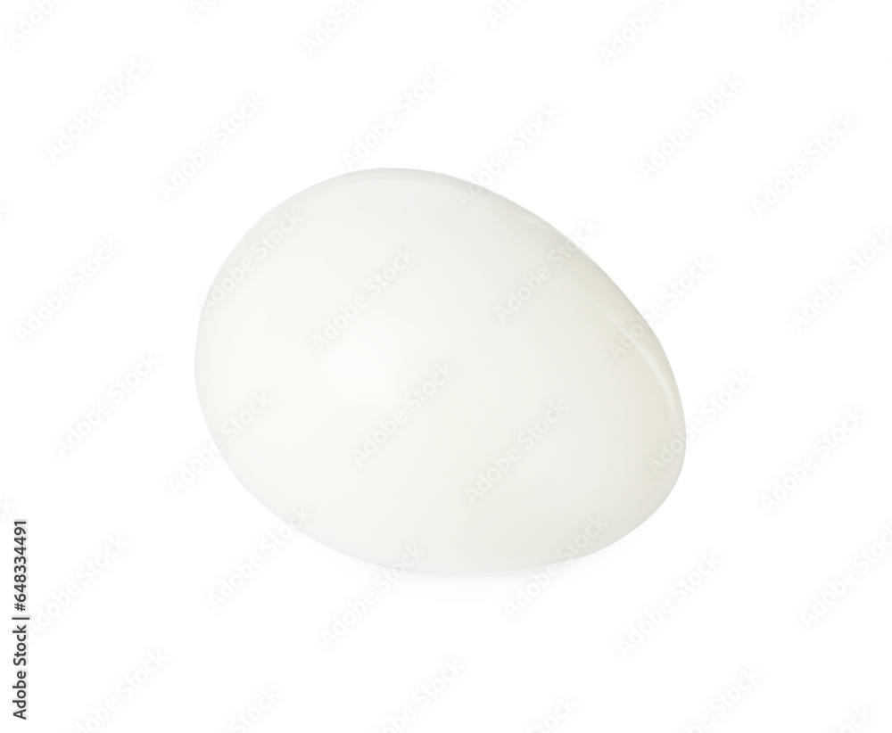 One peeled quail egg isolated on white One peeled quail egg isolated on white