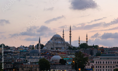 Photography View of the Suleymaniye Mosque on sunset