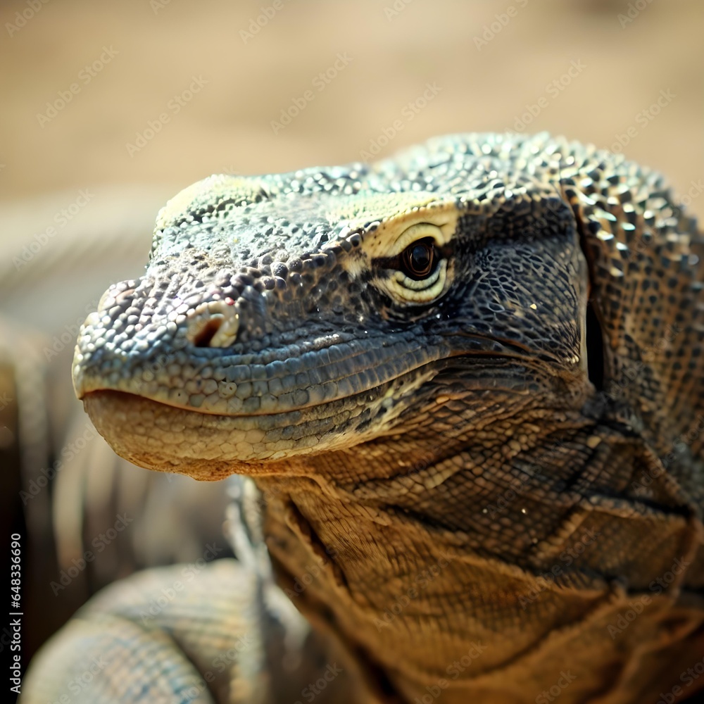 Komodo Head: Macro Portrait of an Island King