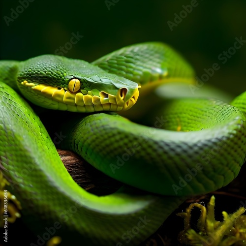 Green Snake on a Branch: Disguised in the Green