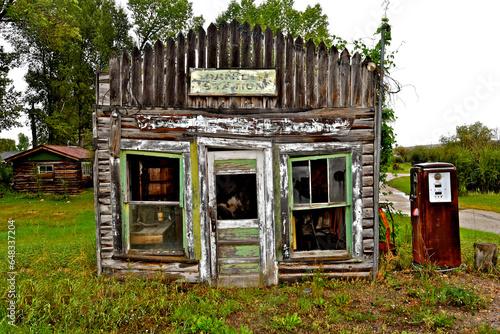 Old “Daniel Station” building was a gas station from bygone era, Daniel, Wyoming  photo