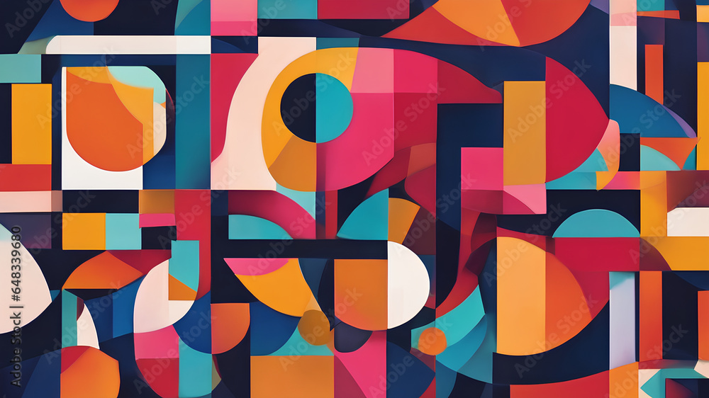 Abstract Geometric Landscape - Modern Graphic Design with Patterns and Shapes for Banner Abstract Geometric Landscape - Modern Graphic Design with Patterns and Shapes for Banner