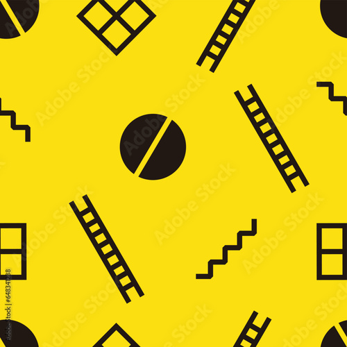 stairs ladder window simple seamless pattern vector