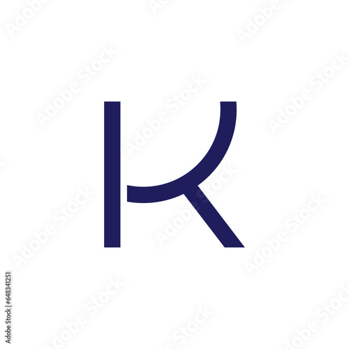 letter kt simple geometric curve line logo vector