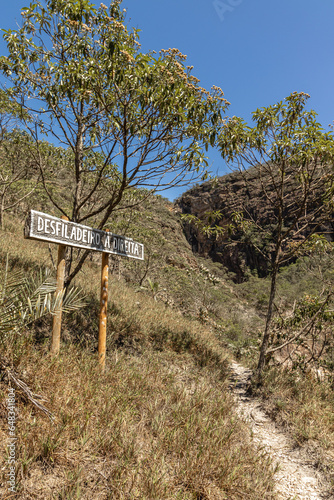 placa de informação turística no distrito do Tabuleiro, cidade de Conceição do Mato Dentro, Estado de Minas Gerais, Brasil photo