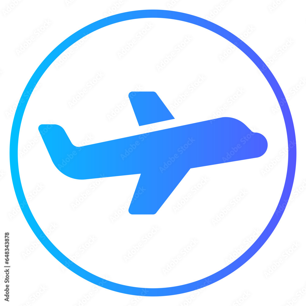 airplane gradient icon airplane gradient icon