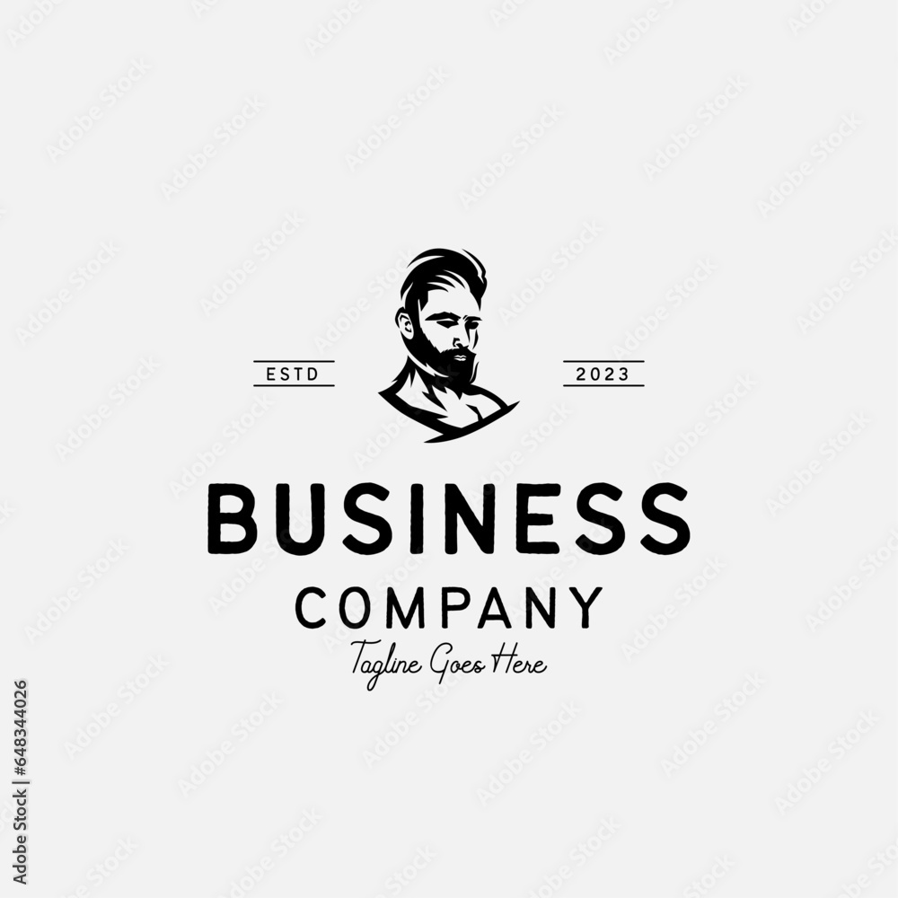 vector beard man logo design vector illustration vector beard man logo design vector illustration