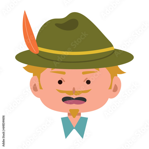 bavarian man face with cap