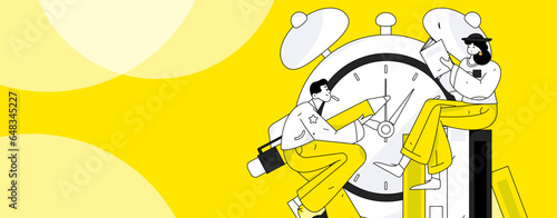 Reading character flat vector concept operation illustration