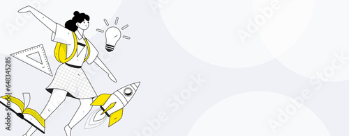 Reading character flat vector concept operation illustration