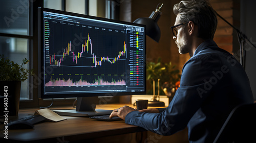 Immerse yourself in the world of data analysis as a person delves into financial data, uncovering the secrets of the stock market.